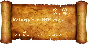 Kristyán Márton névjegykártya