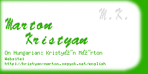 marton kristyan business card